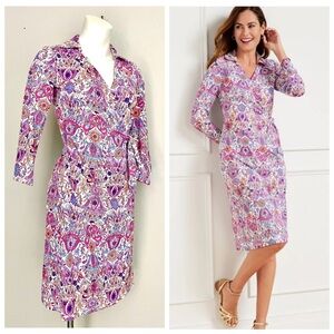 Talbots Effortless Jersey Kelley Faux Wrap Dress in Magical Floral Petite XS